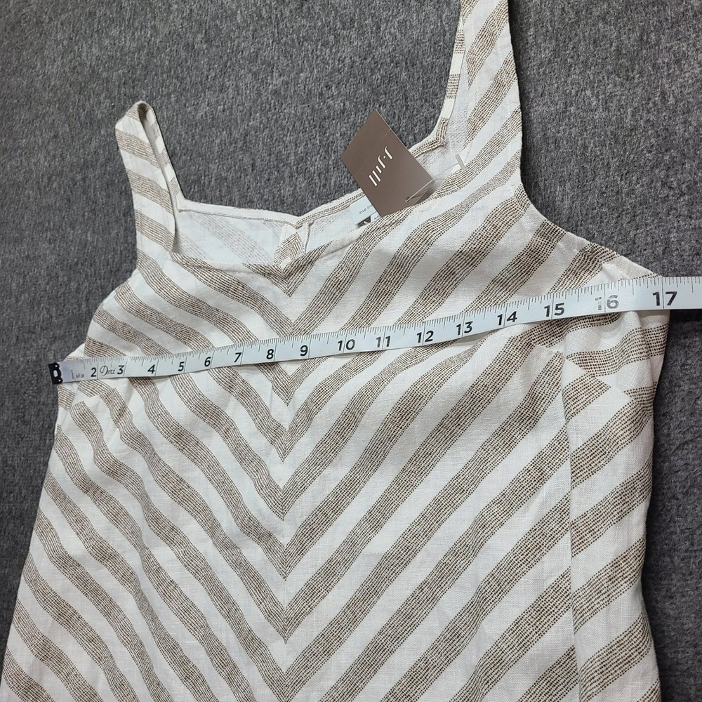 J. Jill Love Linen Chevron Stripe Maxi Dress Beechwood White XS Beach Party - Picture 4 of 8